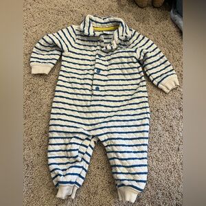 Old Navy quilted stripe one piece blue and cream
